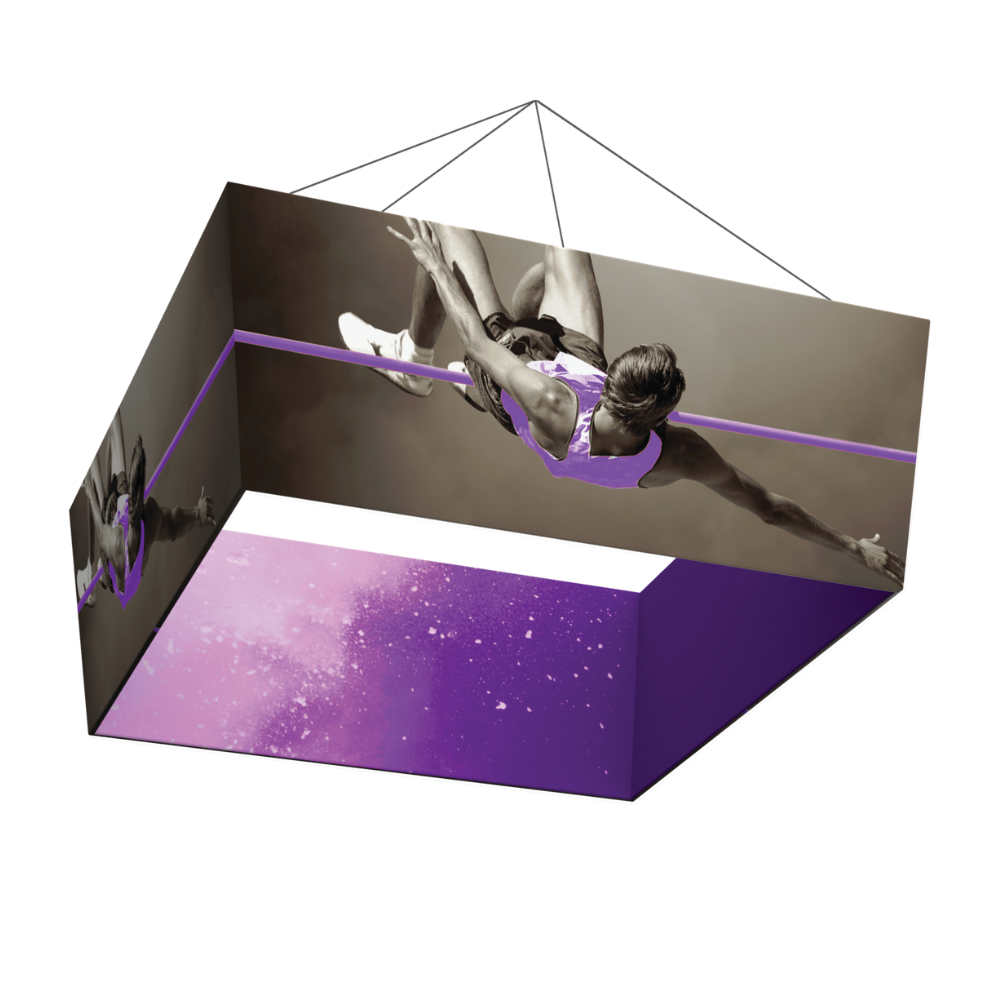 14ft x 5ft Formulate Master 3D Hanging Structure Tapered Square Single-Sided w/ Open Bottom (Graphic Package)