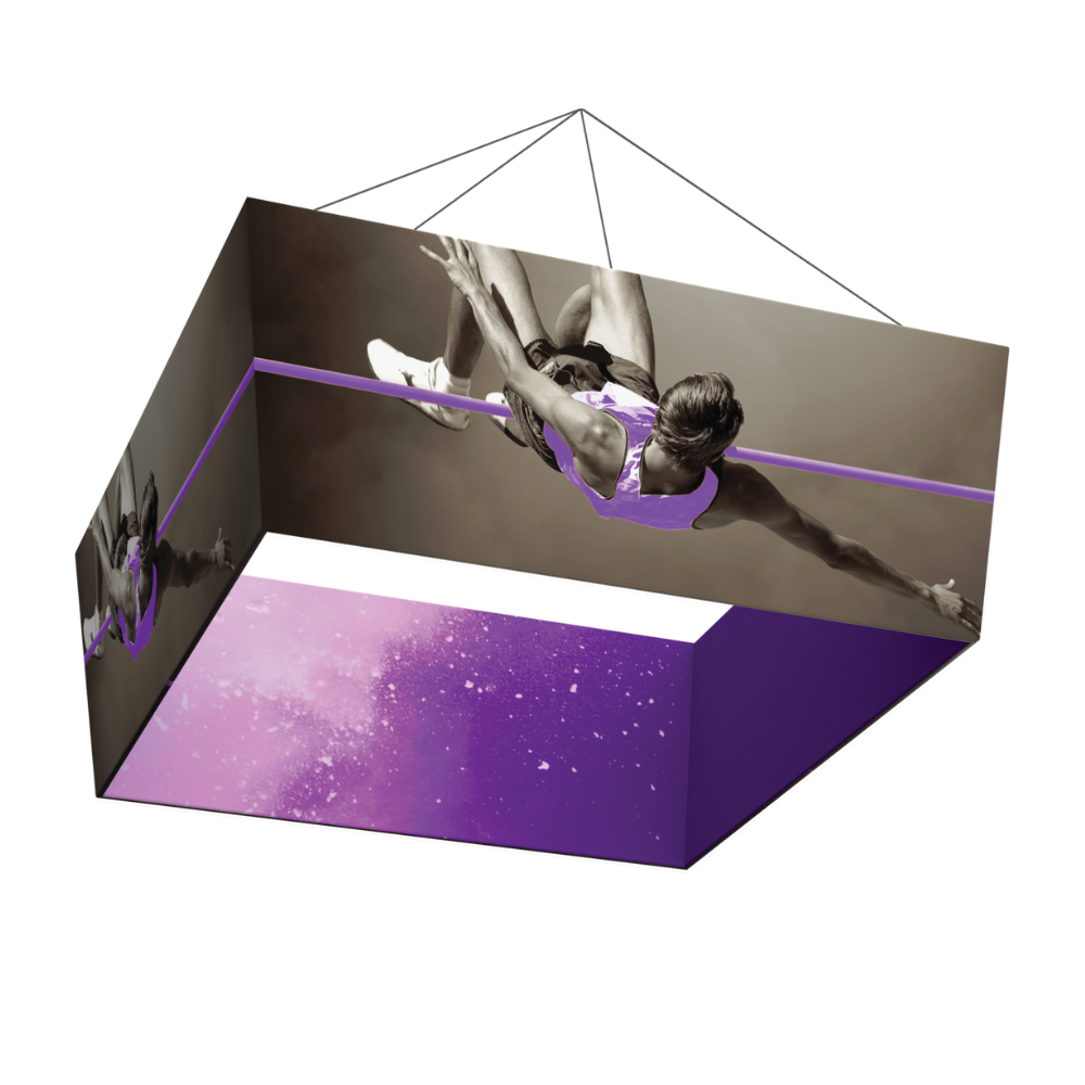 14ft x 2ft Formulate Master 3D Hanging Structure Tapered Square Single-Sided w/ Open Bottom (Graphic Package)