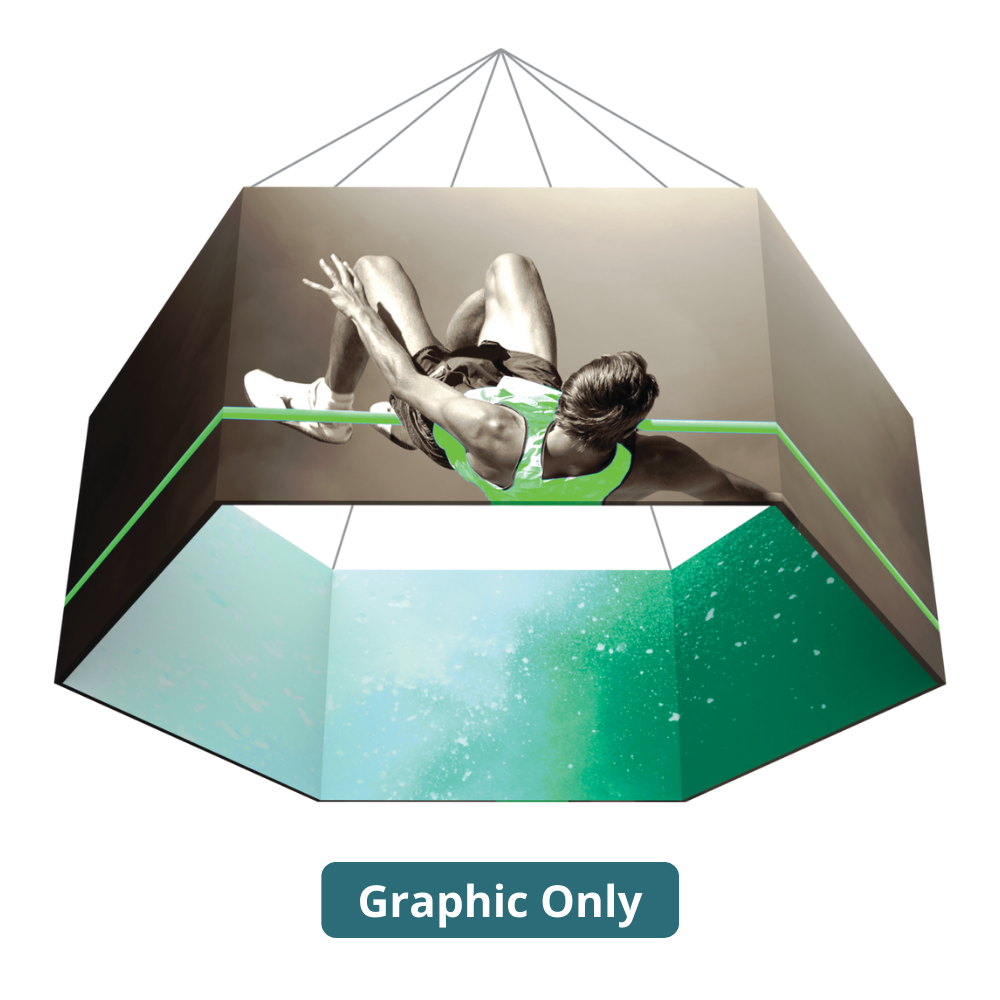 14ft x 2ft Formulate Master 3D Hanging Structure Hexagon Double-Sided (Graphic Only)