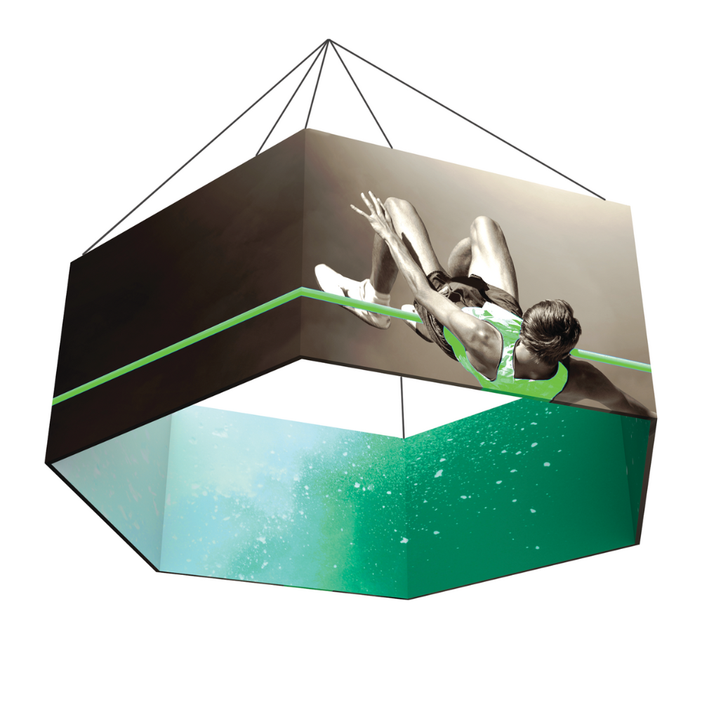 14ft x 2ft Formulate Master 3D Hanging Structure Hexagon Single-Sided w/ Open Bottom (Graphic Package)