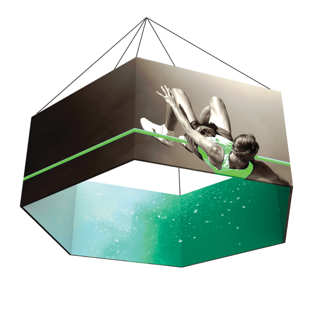 8ft x 3ft Formulate Master 3D Hanging Structure Hexagon Double-Sided (Graphic Package)