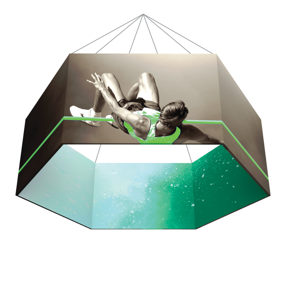 12ft x 6ft Formulate Master 3D Hanging Structure Hexagon Single-Sided w/ Open Bottom (Graphic Only)