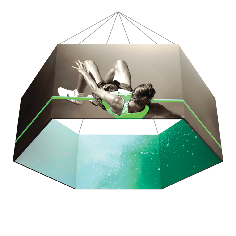 8ft x 4ft Formulate Master 3D Hanging Structure Hexagon Single-Sided w/ Open Bottom (Graphic Only)