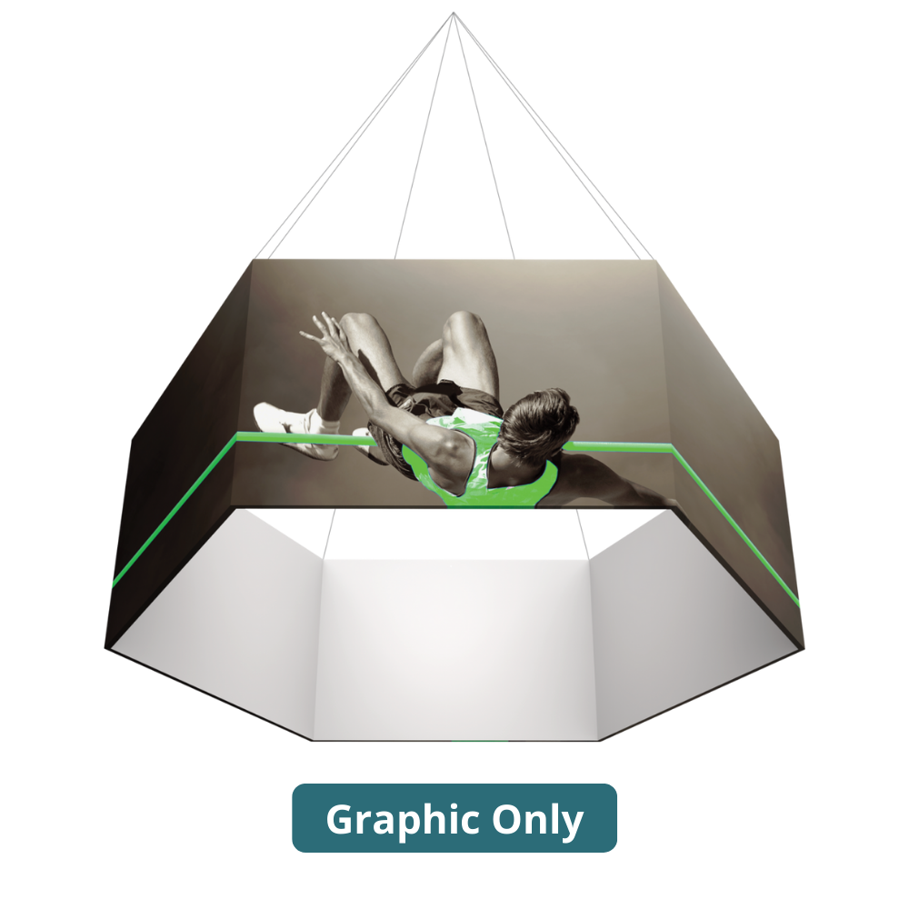 14ft x 2ft Formulate Master 3D Hanging Structure Hexagon Single-Sided w/ Open Bottom (Graphic Only)