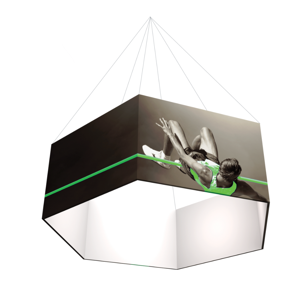 14ft x 6ft Formulate Master 3D Hanging Structure Hexagon Single-Sided w/ Open Bottom (Graphic Package)
