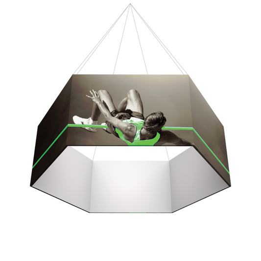 8ft x 2ft Formulate Master 3D Hanging Structure Hexagon Single-Sided w/ Open Bottom (Graphic Package)