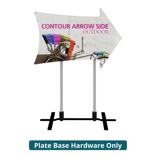 3ft Contour Outdoor Sign Display Arrow Side Plate Base (Hardware Only)