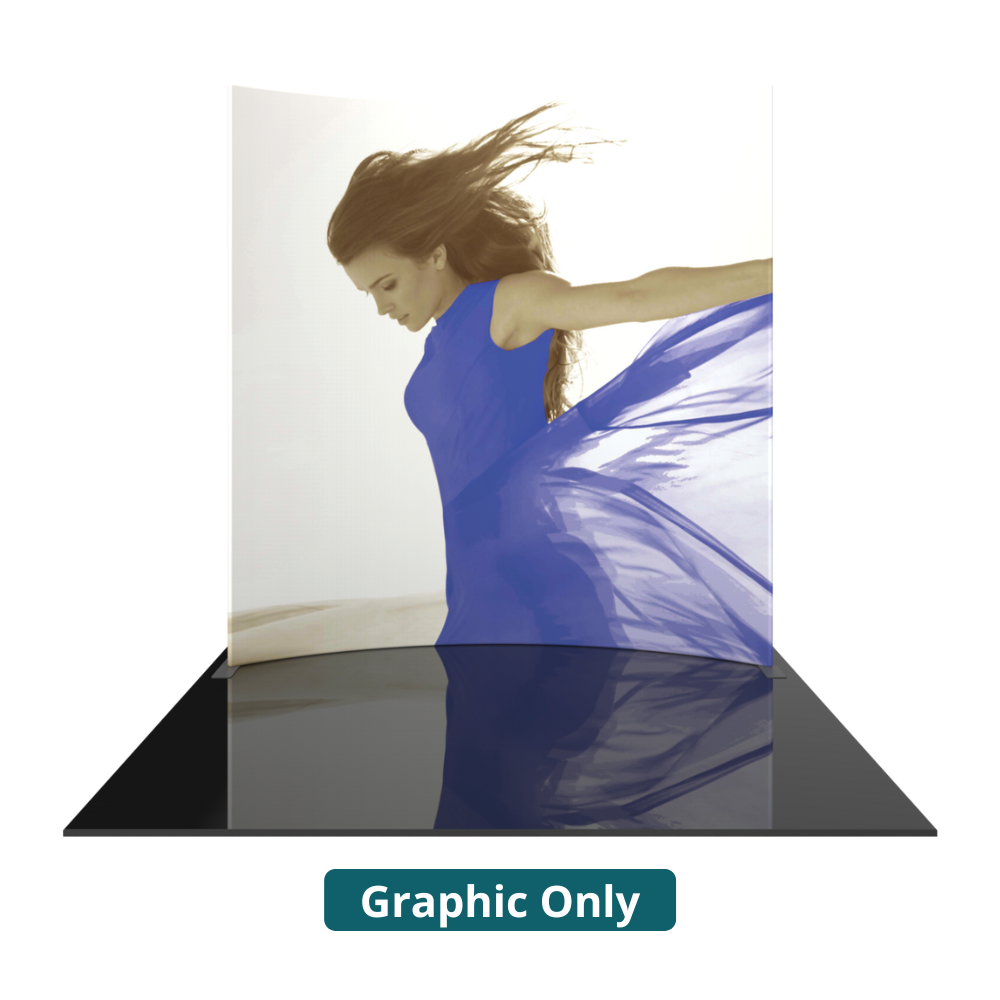 10ft x 10ft Formulate Master Horizontal Curve Tall Fabric Backwall Graphic w/ Backer (Graphic Only)