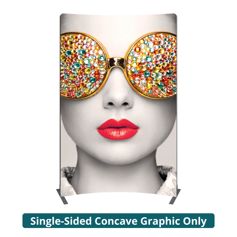 6ft x 8ft Vector Frame Concave Curved 03 Fabric Banner Display Single-Sided (Graphic Only)