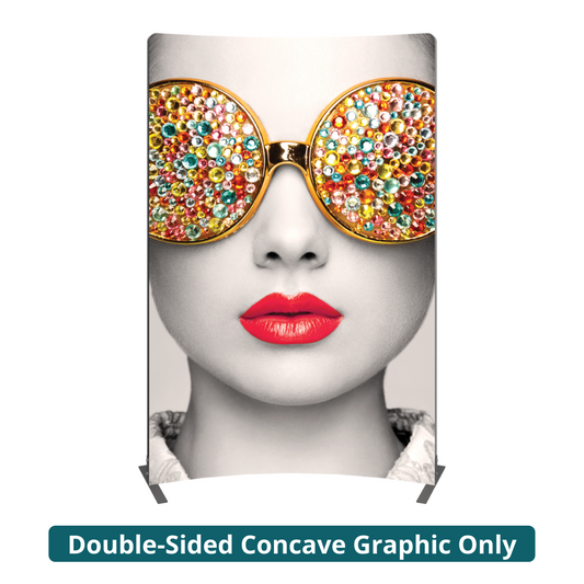 6ft x 8ft Vector Frame Concave Curved 03 Fabric Banner Display Double-Sided (Graphic Only)