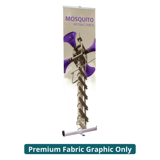 23.5in Mosquito 600 Retractable Banner Stand (Premium Fabric Graphic Only)