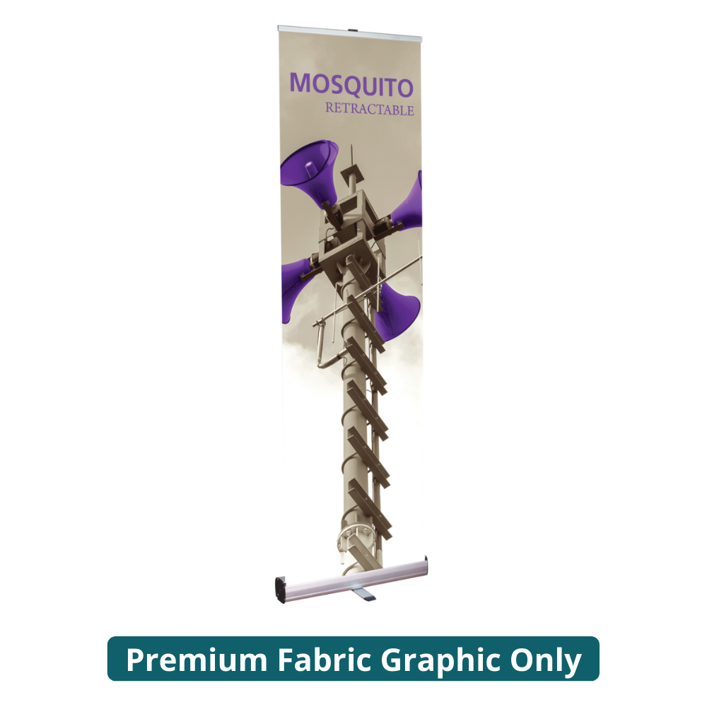 23.5in Mosquito 600 Retractable Banner Stand (Premium Fabric Graphic Only)