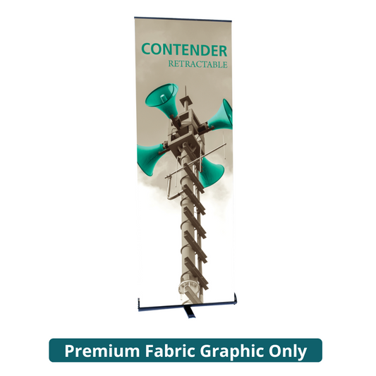 23.5in Contender Mini Retractable Banner Stand (Premium Fabric Graphic Only)