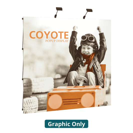 8ft (3x3) Coyote Full Height Straight Graphic Panels Without End Caps (Graphic Only)