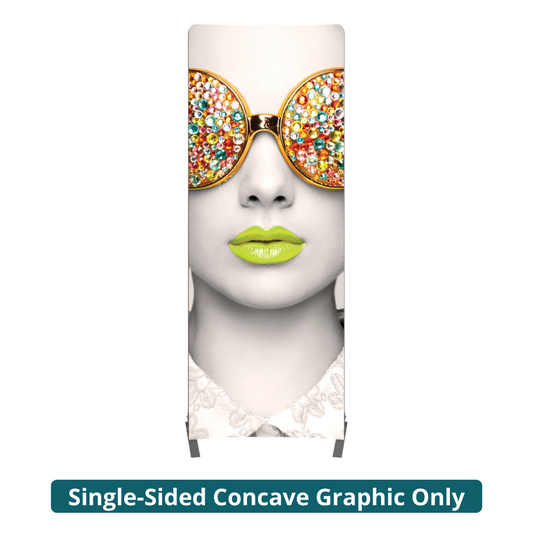 3ft x 8ft Vector Frame Concave Curved 01 Fabric Banner Display Single-Sided (Graphic Only)