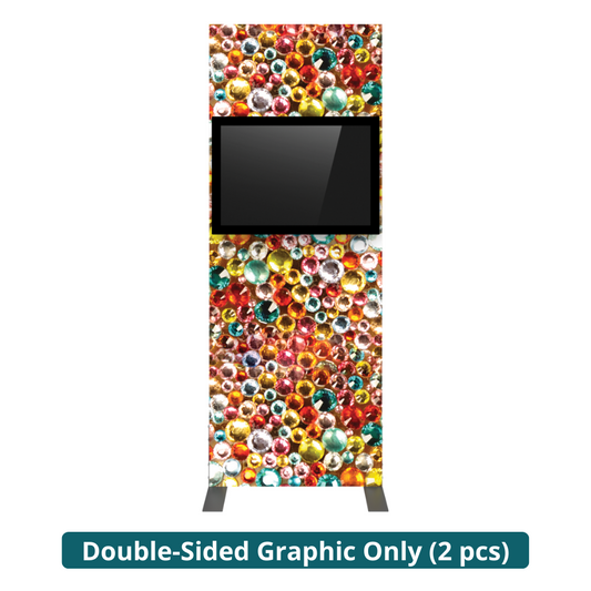 3ft x 8ft Vector Frame Monitor Kiosk 01 Double-Sided 2 Graphics (Graphic Only)