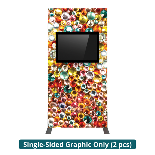 4ft x 8ft Vector Frame Monitor Kiosk 02 Single-Sided 2 Graphics (Graphic Only)