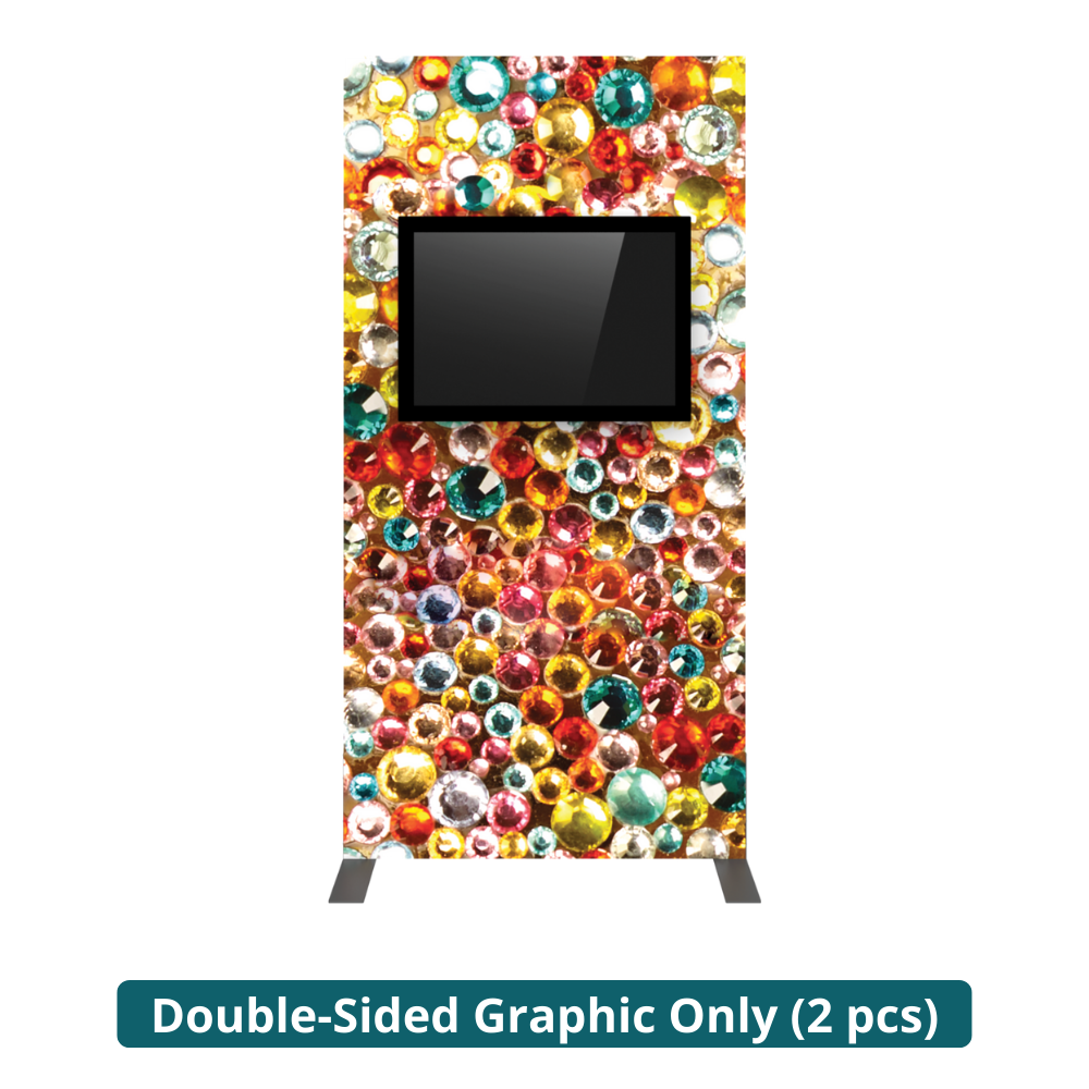 4ft x 8ft Vector Frame Monitor Kiosk 02 Double-Sided 2 Graphics (Graphic Only)