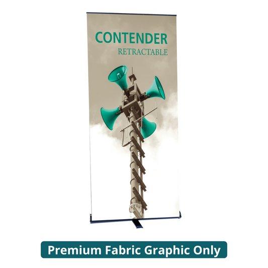 35.5in Contender Mega Retractable Banner Stand (Premium Fabric Graphic Only)
