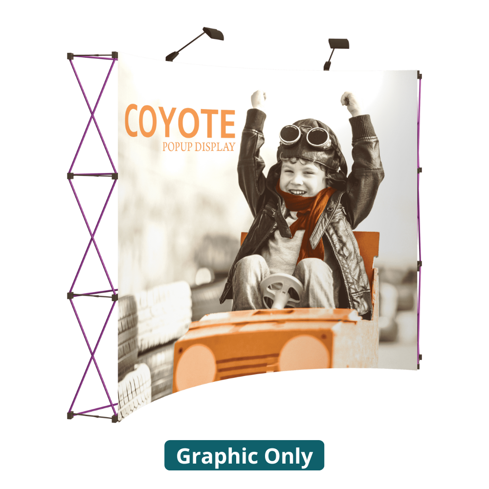 10ft (4x3) Coyote Full Height Curved Graphic Panels Without End Caps (Graphic Only)