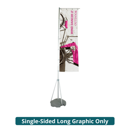10ft - 13.5ft Adjustable Wind Dancer LT Flag Single-Sided (Long Graphic Only)