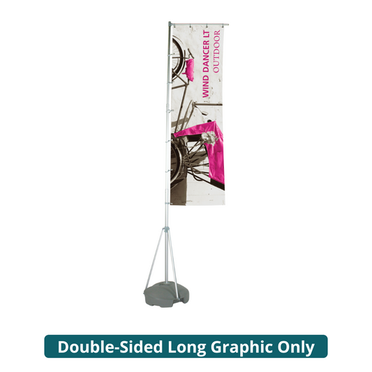 10ft - 13.5ft Adjustable Wind Dancer LT Flag Double-Sided (Long Graphic Only)