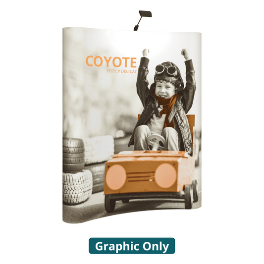 6ft (2x3) Coyote Full Height Curved Graphic Panels With End Caps (Graphic Only)