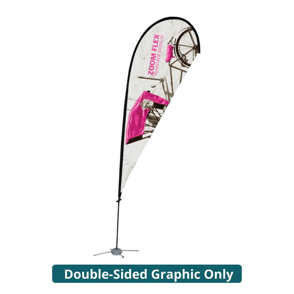 11ft Zoom Flex Medium Flag Teardrop Double-Sided (Graphic Only)