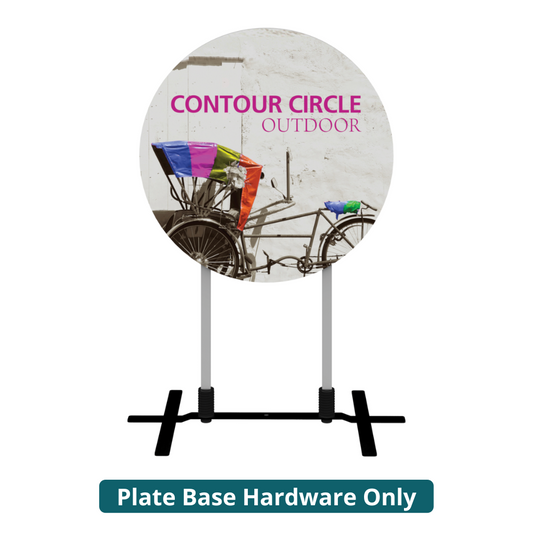 3ft Contour Outdoor Sign Circle Plate Base (Hardware Only)