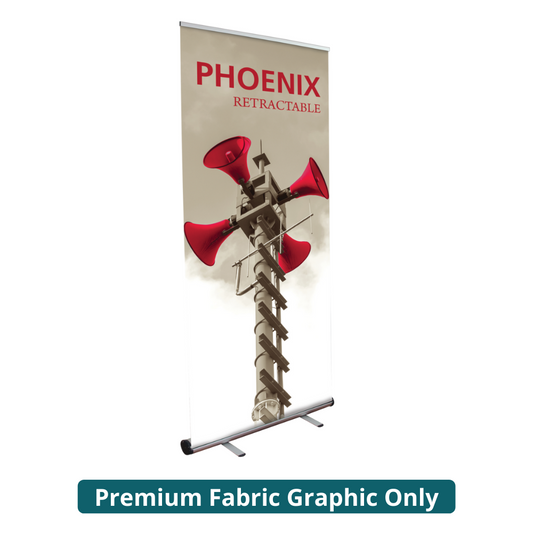 33.5in Phoenix 850 Retractable Banner Stand (Premium Fabric Graphic Only)
