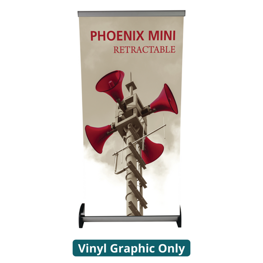 15.5in Phoenix Mini Full Height Retractable Banner Stand 3 pole (Vinyl Graphic Only)