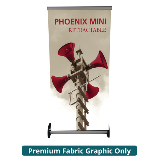 15.5in Phoenix Mini Full Height Retractable Banner Stand 4 pole (Premium Fabric Graphic Only)