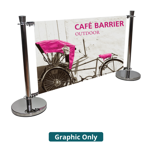 Cafe Barrier Indoor/Outdoor Banner Stand System (Graphic Only)