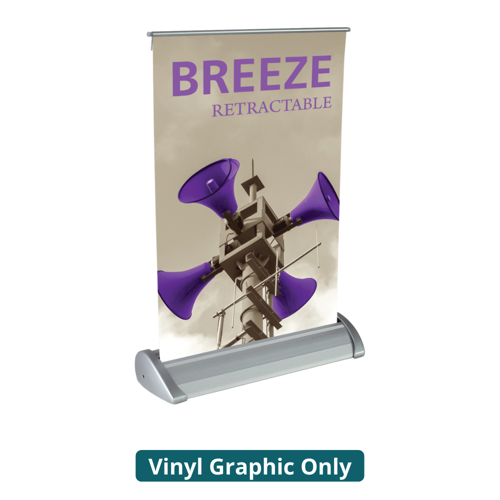 8.5in Breeze 1 Retractable Tabletop Banner Stand (Vinyl Graphic Only)