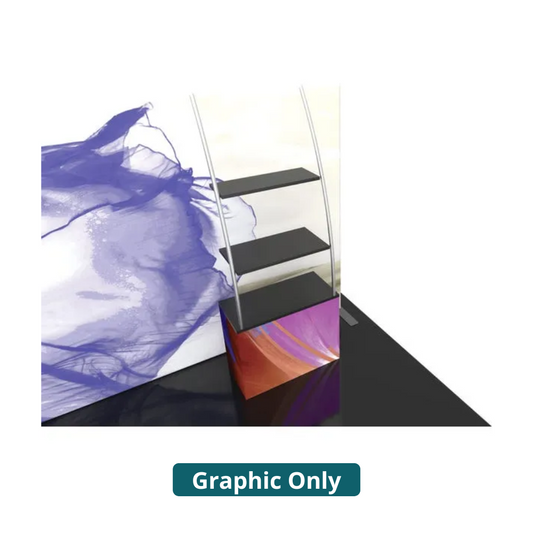 3ft x 8ft Formulate Ladder Accent 07 Two Shelves and Display Counter (Graphic Only)
