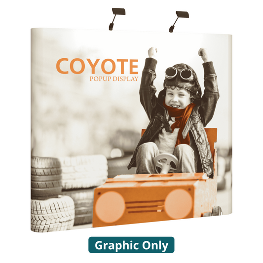8ft (3x3) Coyote Full Height Straight Graphic Panels With End Caps (Graphic Only)