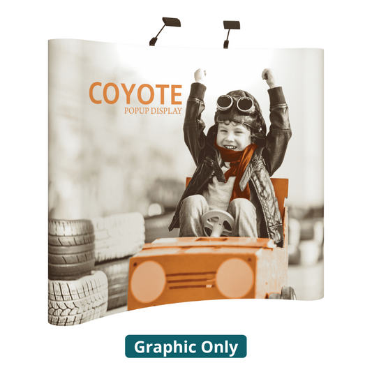8ft (3x3) Coyote Full Height Curved Graphic Panels With End Caps (Graphic Only)