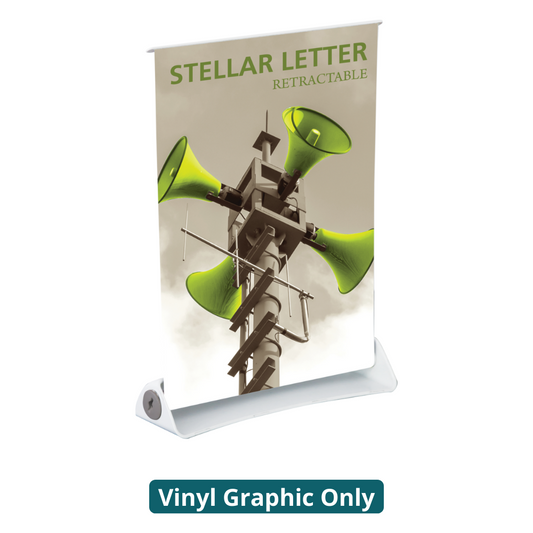 8.5in Stellar Letter Retractable Tabletop Banner Stand (Vinyl Graphic Only)