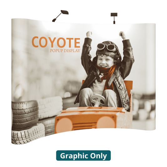 10ft (4x3) Coyote Full Height Curved Graphic Panels WithEnd Caps (Graphic Only)