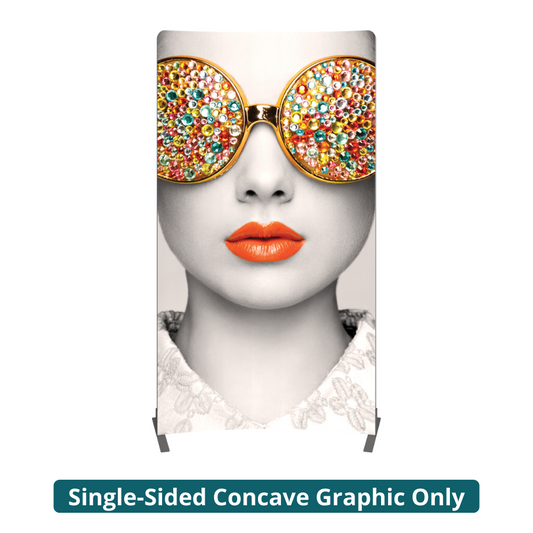 5ft x 8ft Vector Frame Concave Curved 02 Fabric Banner Display Single-Sided (Graphic Only)