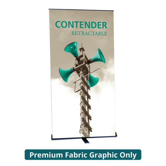 47.5in Contender Monster Retractable Banner Stand Black (Premium Fabric Graphic Only)