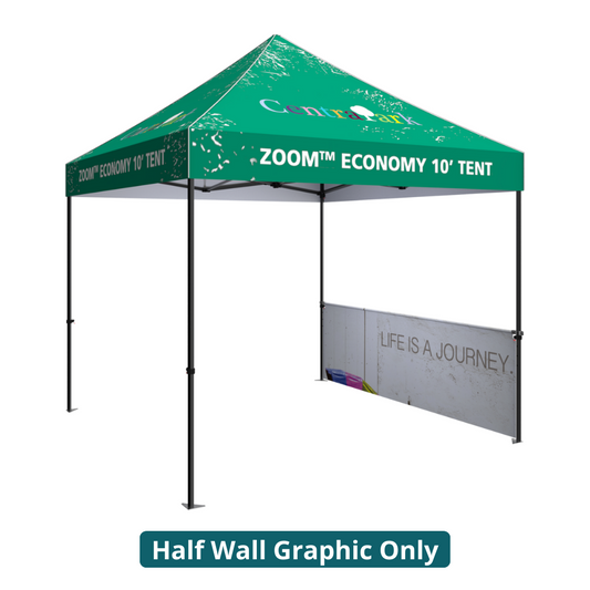 10ft x 10ft Zoom Economy and Standard Popup Tent Half Wall Custom Printed (Half Wall Graphic Only)