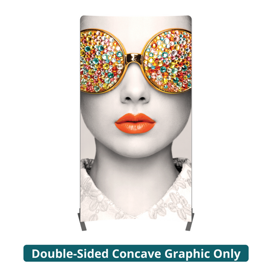 5ft x 8ft Vector Frame Concave Curved 02 Fabric Banner Display Double-Sided (Graphic Only)