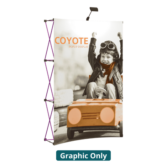 6ft (2x3) Coyote Full Height Curved Graphic Panels Without End Caps (Graphic Only)
