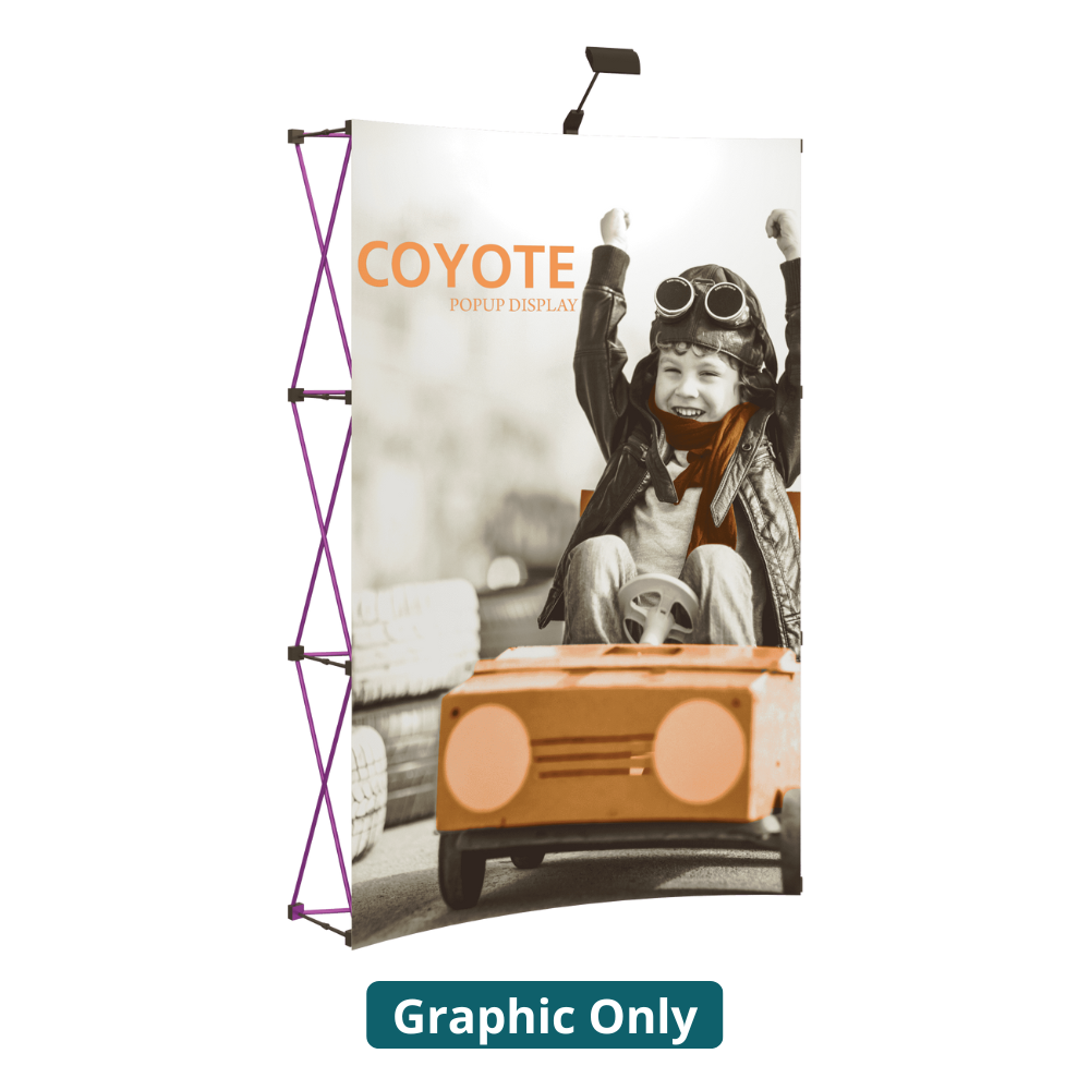 6ft (2x3) Coyote Full Height Curved Graphic Panels Without End Caps (Graphic Only)