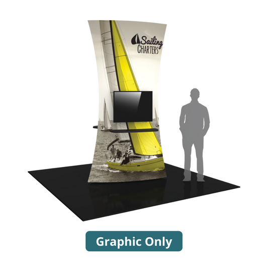 10ft Formulate Tower 02 Tension Fabric Structure w/ 2 Shelves & 2 Monitor mounts (Graphic Only)