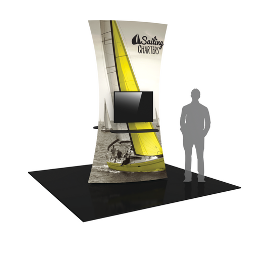 10ft Formulate Tower 02 Tension Fabric Structure w/ 2 Shelves & 2 Monitor mounts (Graphic Package)