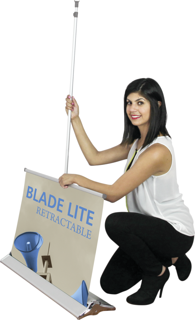 59in Blade Lite 1500 Retractable Banner Stand (Vinyl Graphic Package)