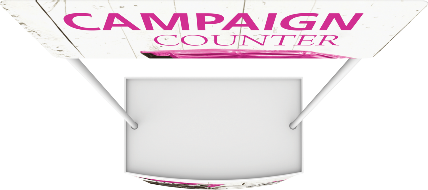 3ft x 7ft Campaign Promotional Counter (Header Graphic Only)