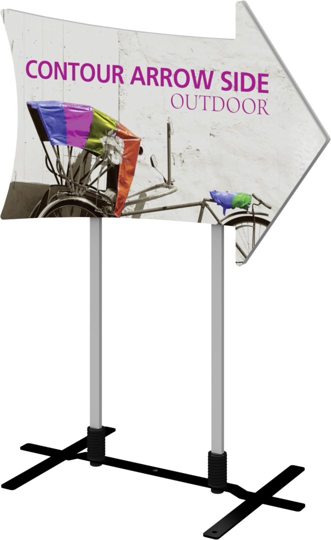 3ft Contour Outdoor Sign Display Arrow Side Plate Base (Hardware Only)